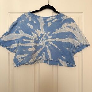 Blue Tie-Dye Women's Crop Top